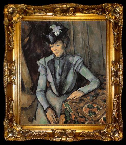 framed  Paul Cezanne Woman in Blue, ta009-2